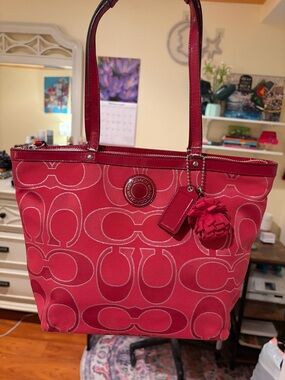 ❤️ Coach Poppy Signature Lurex Glam tote bag ❤️